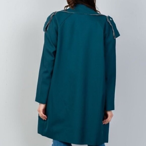 Teal Button front Jacket - Picture 4 of 4